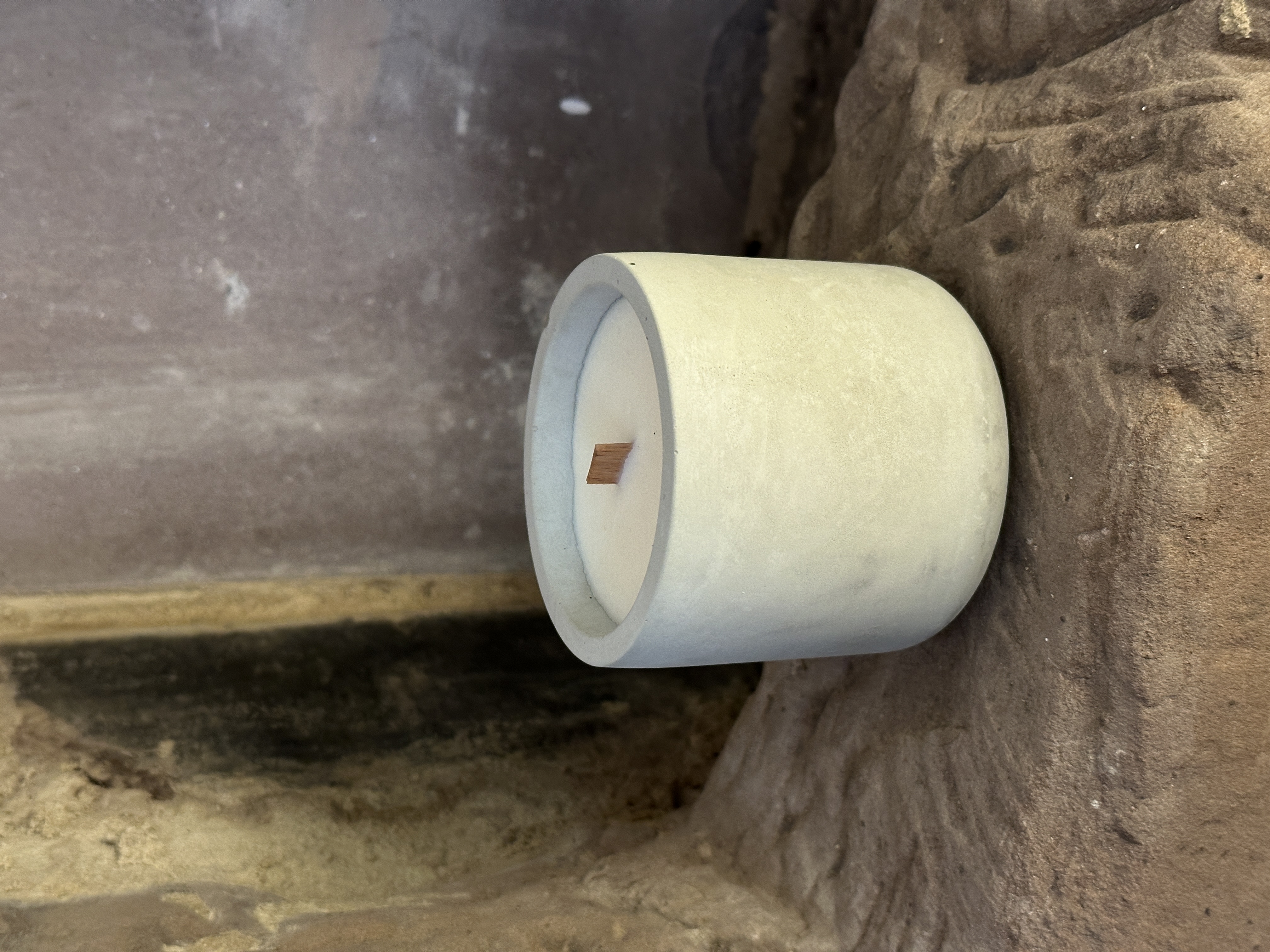 Kerze Beton grau glatt