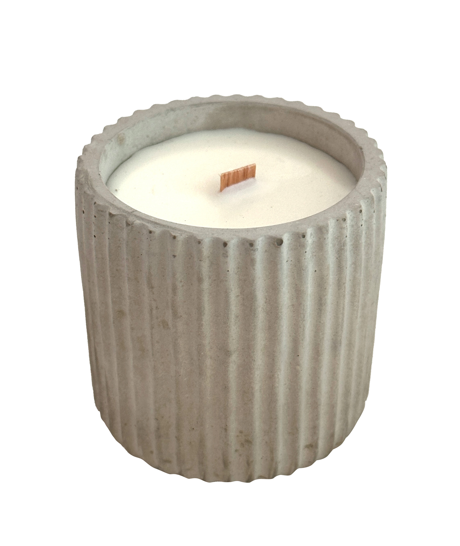 Kerze Beton grau geriffelt